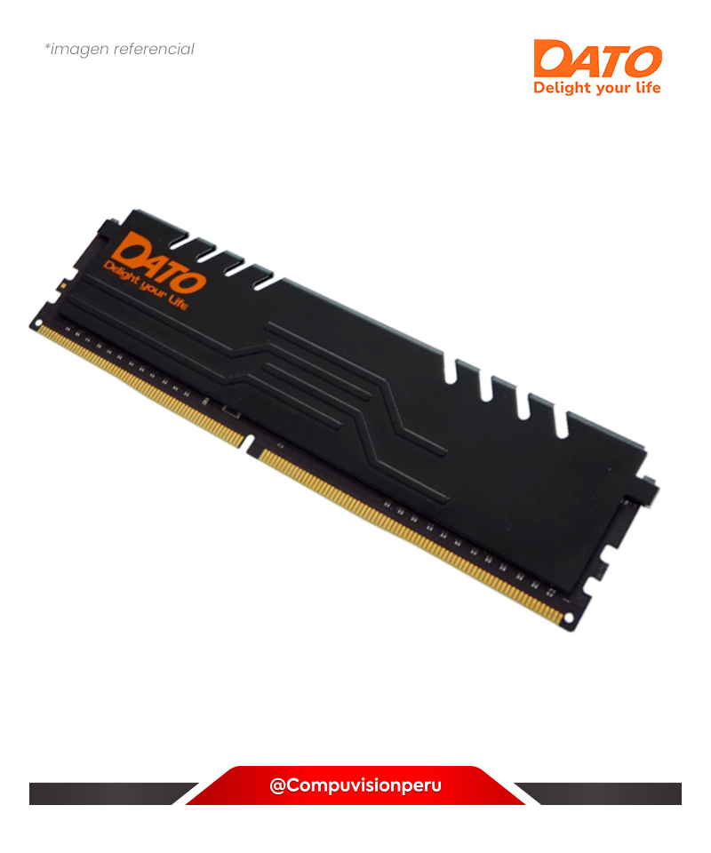 MEMORIA 16GB DDR4 BUS 3200MHZ DATO EXTREME BLACK GAMING DESKTOP CL16 1.35V HEATSINK EA16G4DU32KX2(1)