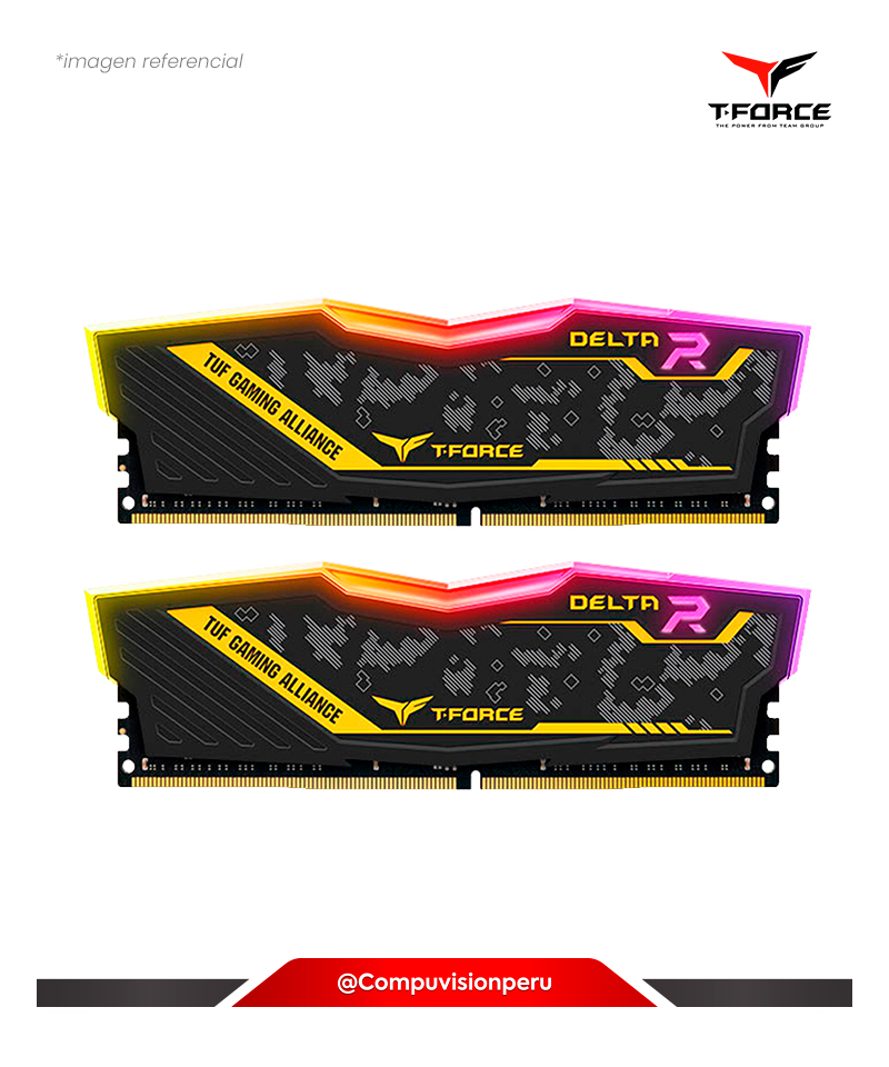 MEMORIA 8GB DDR4 3200MHZ TEAMGROUP T-FORCE DELTA TUF GAMING ALLIANCE RGB CL16 PC4-25600 TF9D48G3200HC16F01