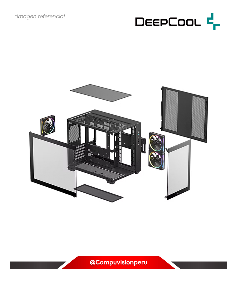 CASE DEEPCOOL CG330 3F BLACK VIDRIO TEMPLADO M-ATX R-CG330-BKNGM3-G