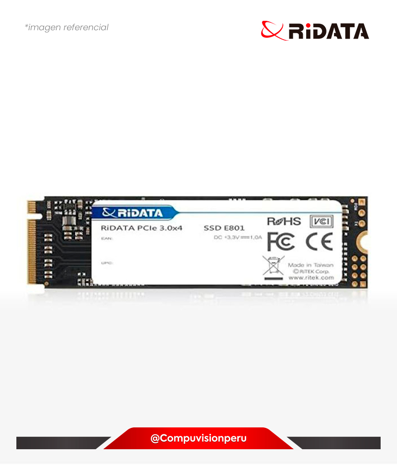 DISCO SOLIDO SSD 256GB RIDATA E801 256GB NVME M.2 PCIE GEN3X4 2280 E801-256GB