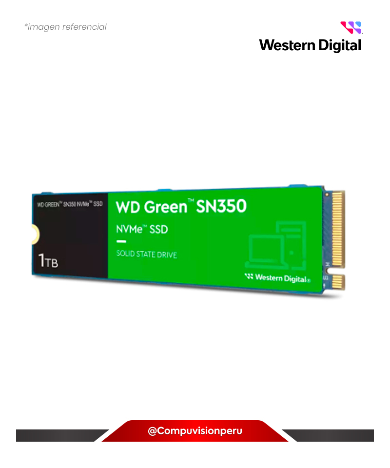 DISCO SOLIDO SSD 1TB WESTER DIGITAL GREEN SN350 NVME 1.3 M.2 PCIE GEN 3 X4 WDS100T2G0C