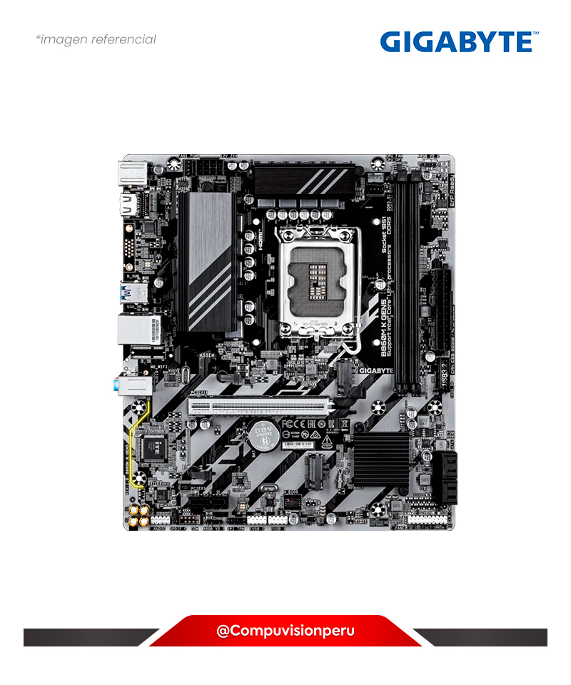 PLACA GIGABYTE B860M K GEN5 LGA 1851 INTEL B860 DDR5 HDMI M.2 SATA 6GB USB 3.2 M-ATX B860M-K-GEN5