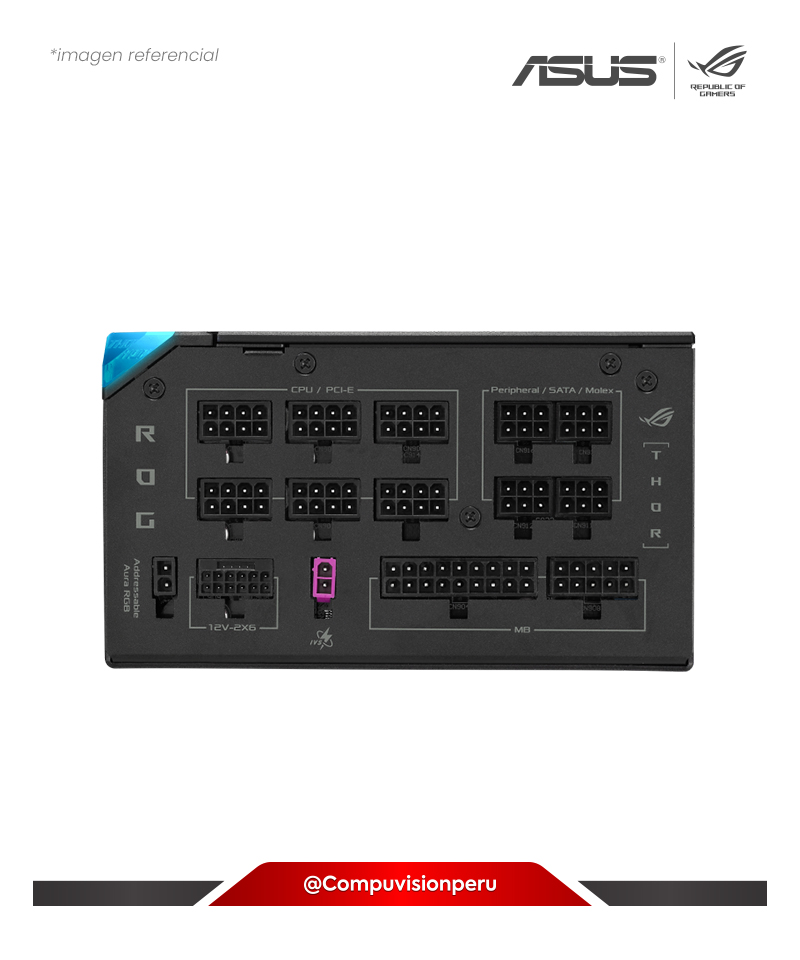 FUENTE 1000W ASUS ROG THOR 1000W PLATINUM III ATX 3.1 80 PLUS PLATINUM ROHS ARGB ROG-THOR-1000P3-GAMING