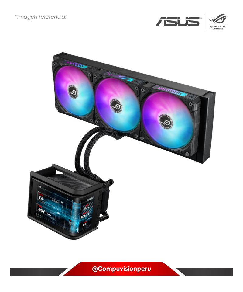 COOLER ASUS ROG RYUO IV SLC 360 ARGB ALUMINIO 3*120MM MF-12C ARGB FAN MONITOR 6.67 AMOLED AMD INTEL ROG-RYUO-IV-SLC-360-ARGB