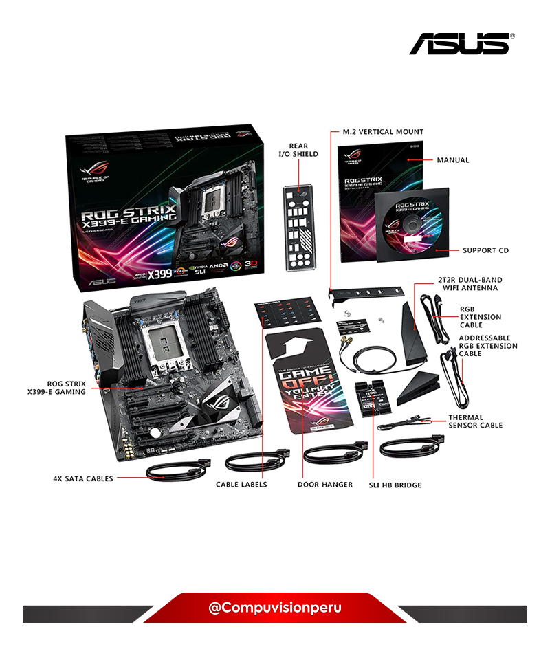PLACA ASUS ROG STRIX X399-E-2 GAMING STR4 AMD X399 SATA 6GB/S USB 3.1 EXTENDED ATX AMD