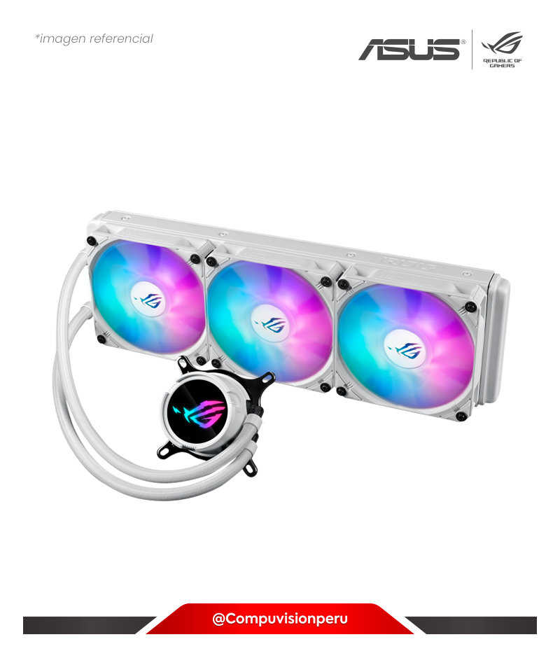 COOLER DE CPU ASUS ROG STRIX LC III 360 ARGB WHITE ALUMINUM WITH ROG STRIX AF-12S ARGB FAN 3*120MM AURA SYNC INTEL AMD