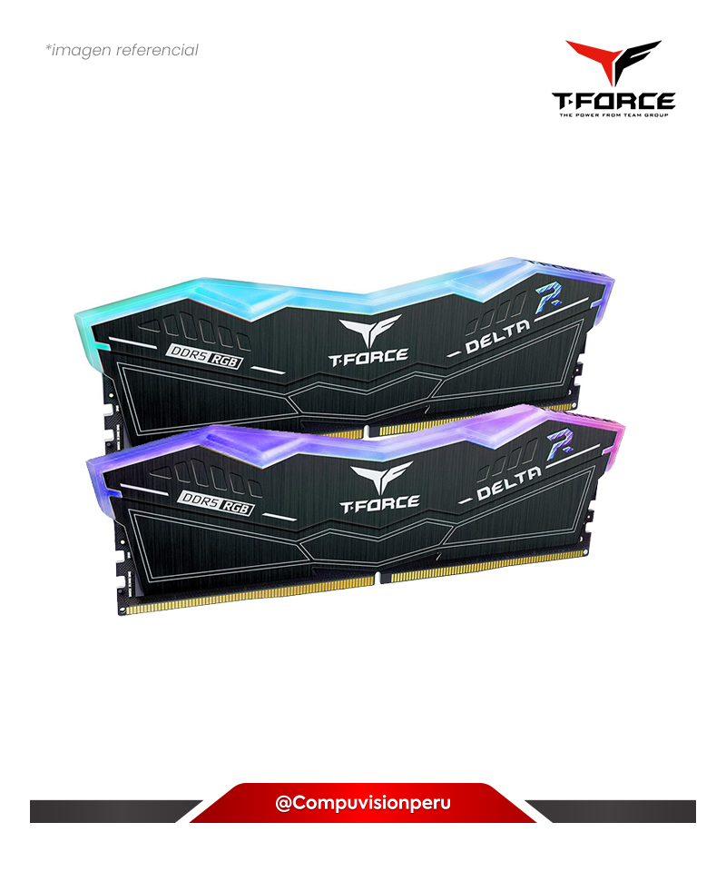MEMORIA 16GB (8*2) DDR5 BUS 6000MHZ TEAMGROUP T-FORCE DELTA RGB CL38 1.25V PC5 48000 FF3D516G6000HC38ADC01