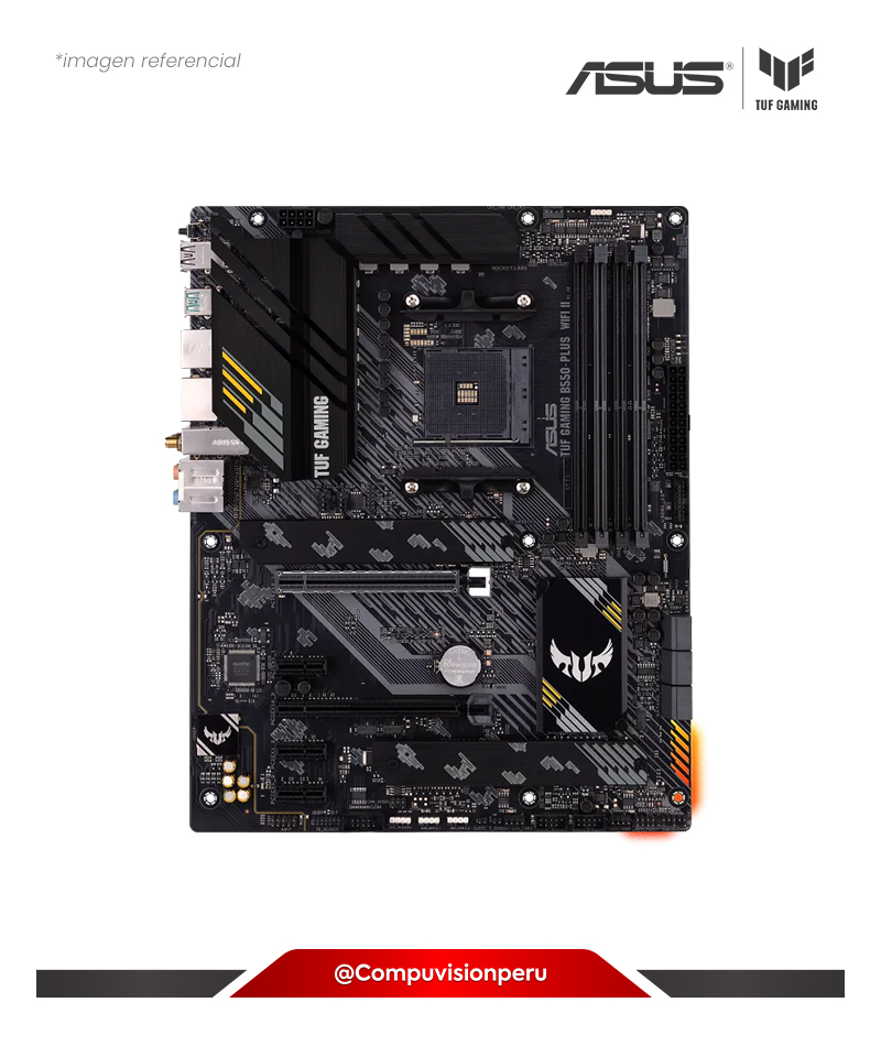 PLACA ASUS TUF GAMING B550 PLUS WIFI II AM4 AMD B550 DDR4 ATX PCIE 4.0 HDMI DP WIFI BLUETOOTH 5.2 USB 3.2