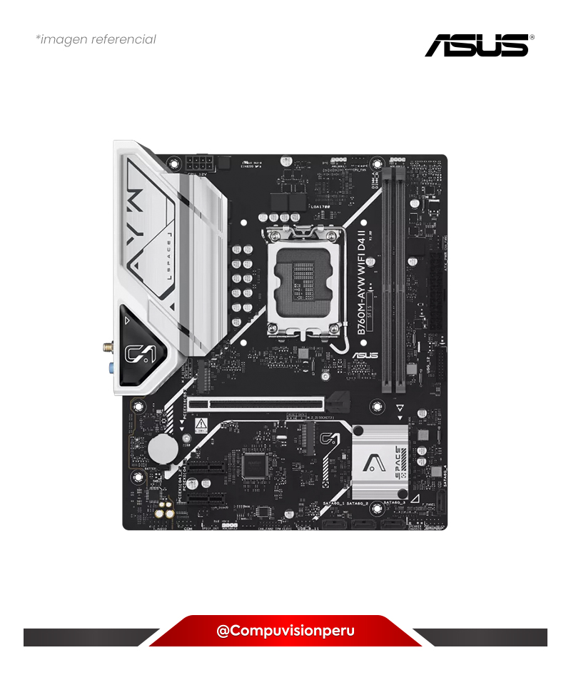 PLACA ASUS B760M-AYW WIFI D4 II LGA 1700 INTEL B760 DDR4 SATA 6GB HDMI M.2