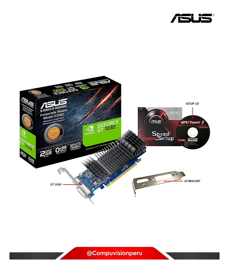 TARJ. VIDEO GT1030 2GB DDR5 ASUS PCI EXPRESS