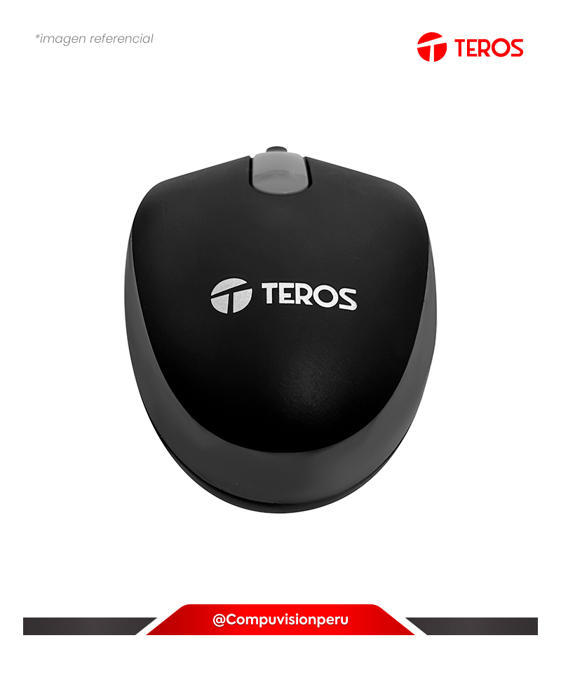 MOUSE TEROS TE-1220S BLACK/GRIS 1000DPI USB 3 BOTONES