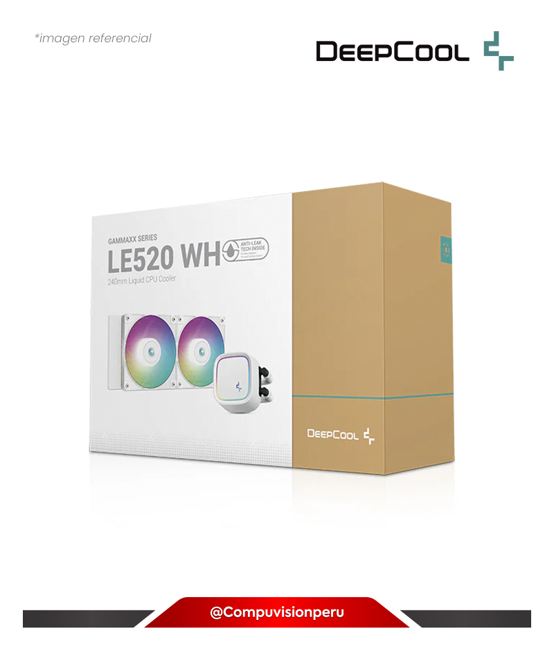 COOLER DE CPU DEEPCOOL LE520 WH ARGB 240MM 2*120MM INTEL AMD ALUMINUM LE520-WHAMMN-G-1