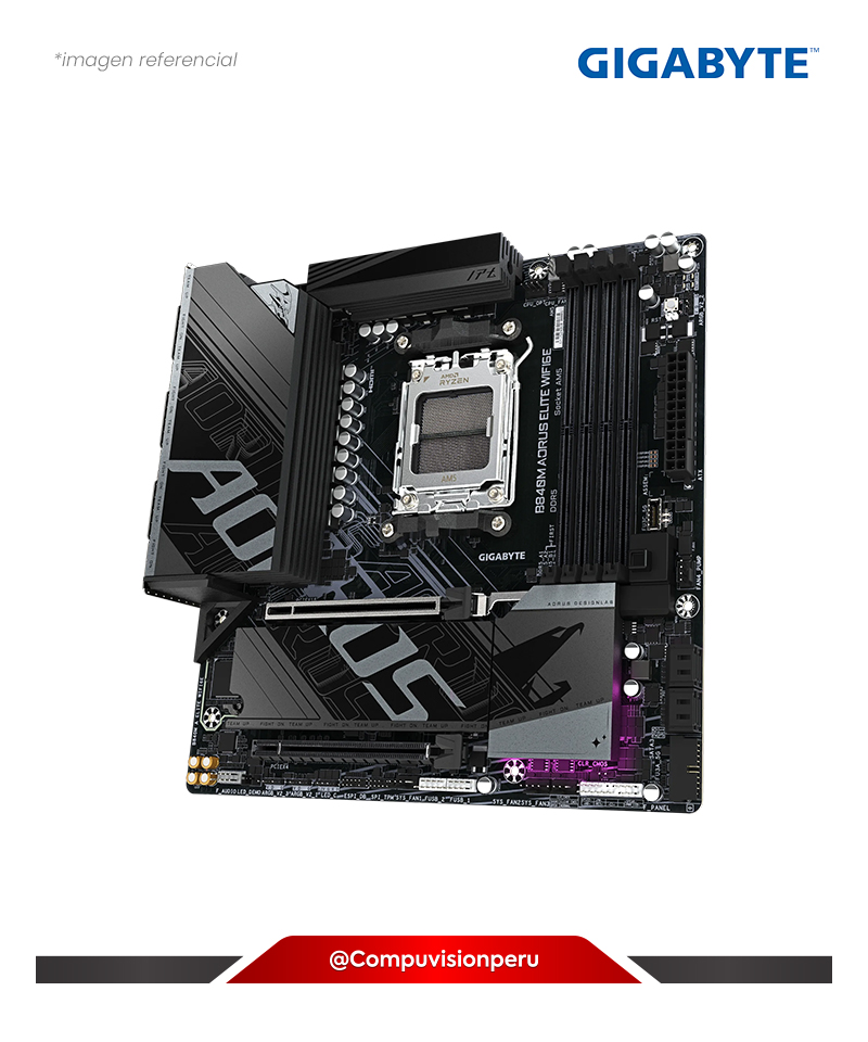 PLACA GIGABYTE B840M AORUS ELITE WIFI6E AMD B840 AM5 DDR5 HDMI DP BLUETOOTH M.2 SATA 6GB M-ATX