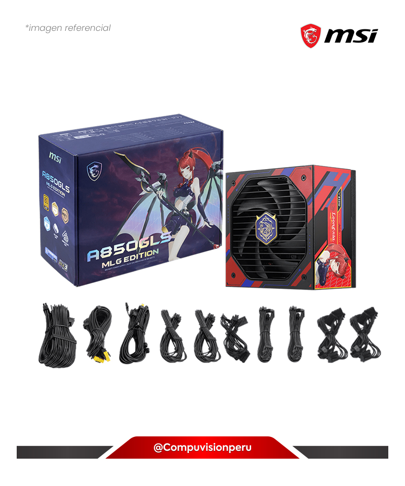 FUENTE 850W MSI A850GLS MLG EDITION 80 PLUS GOLD FULL MODULAR ACTIVE PFC