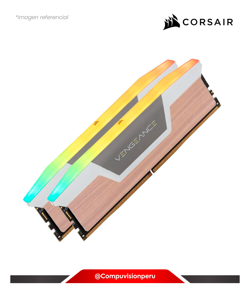 MEMORIA 32GB (16*2) DDR5 BUS 6000MHZ CORSAIR VENGEANCE RGB WOOD CL36 1.35V AMD EXPO INTEL XMP CMH32GX5M2E6000Z36WGWL