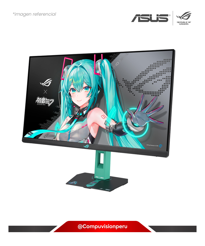 MONITOR 27 FAST IPS ASUS ROG STRIX XG27ACMEG-G HATSUNE MIKU EDITION 2K 260HZ OC 0.3MS USB-C HDMI DP AMD FREESYNC PREMIUM G-SYNC COMPATIBLE