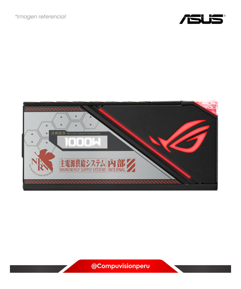 FUENTE 1000W ASUSROG THOR 1000W PLATINUM II EVA EDITION FULL MODULAR 80 PLUS PLATINUM ARGB ROG-THOR-1000P2-EVA-GAMING