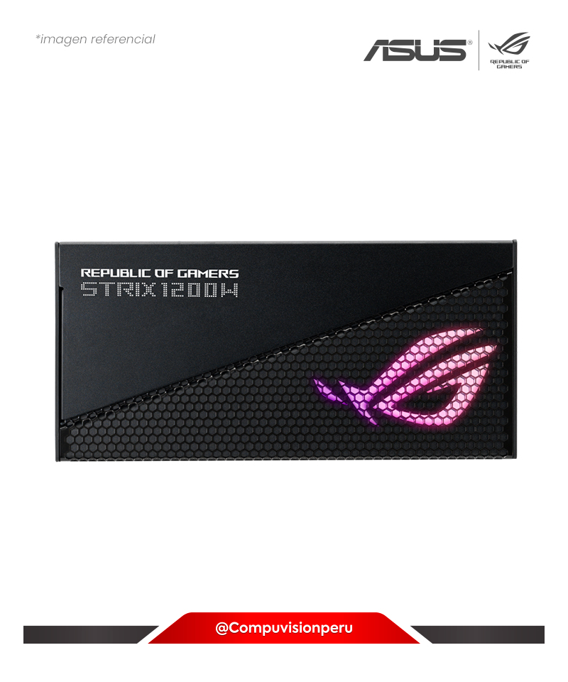 FUENTE 1200W ASUS ROG STRIX 1200W GOLD AURA EDITION ACTIVE PFC ATX 3.0 80 PLUS GOLD ROHS ARGB ROG-STRIX-1200G-AURA-GAMING