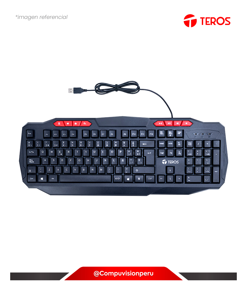 KIT 4 EN 1 TEROS TE-5014S TECLADO USB MOUSE 3600DPI HEADSET 3.5MM MOUSE PAD 30.00 X 23.00 X 0.30 CM