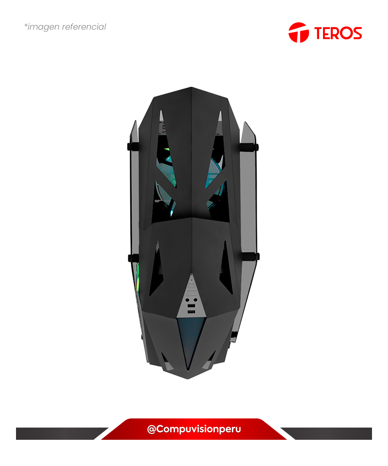 CASE TEROS TE-1314G BLACK ARGB TEMPERED GLASS M-ATX