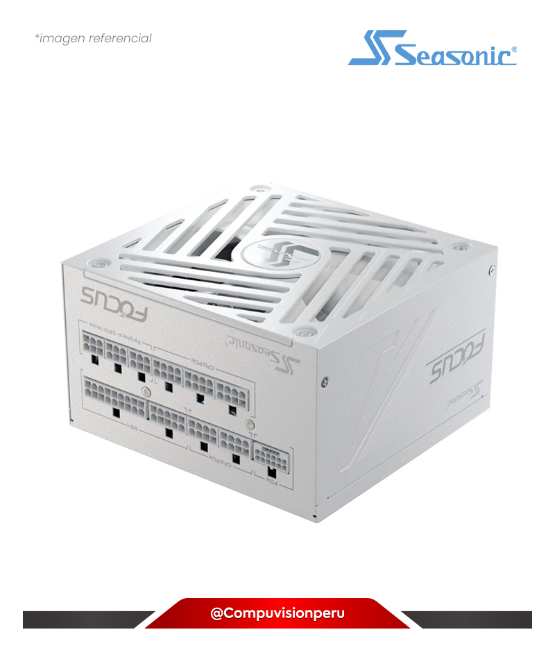 FUENTE 1000W SEASONIC FOCUS GX WHITE ATX 3.1 80 PLUS GOLD PCIE GEN 5 FULL MODULAR SRP-FGX102-A5A32SFW