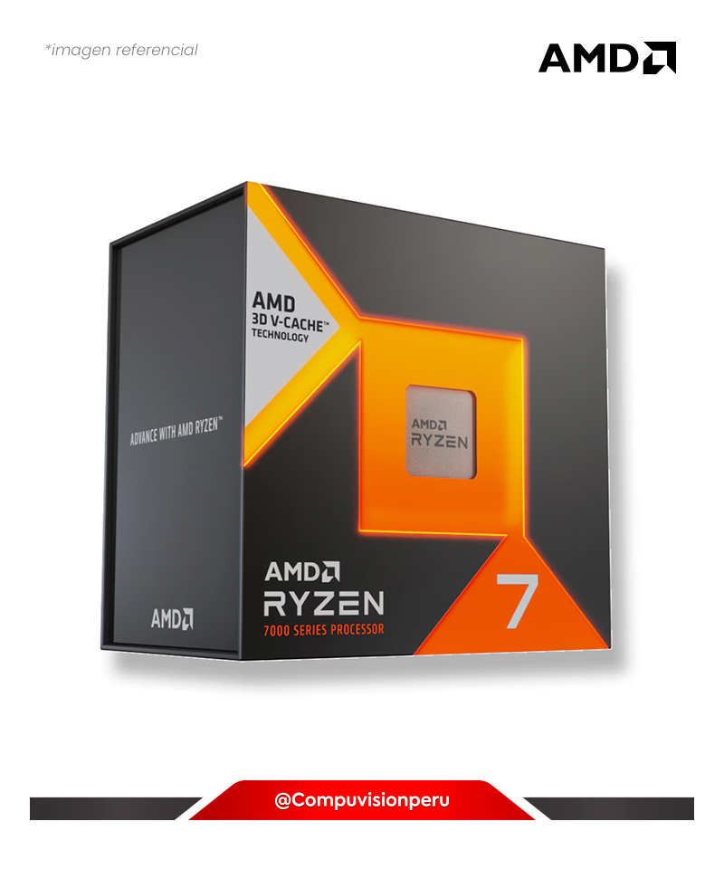 CPU AMD RYZEN 7 7700X3D AM5 8N 16TH 4.0GHZ 32MB AMD RADEON GRAPHICS TURBO CORE 4.5GHZ S/COOLER