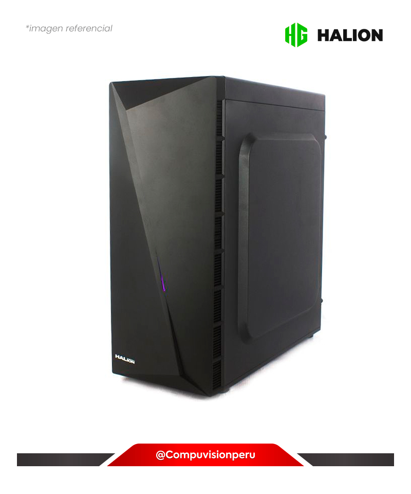 CASE HALION FLASH-CF BANDA RGB C/FUENTE 500W VIDRIO TEMPLADO SERIES GAMERS