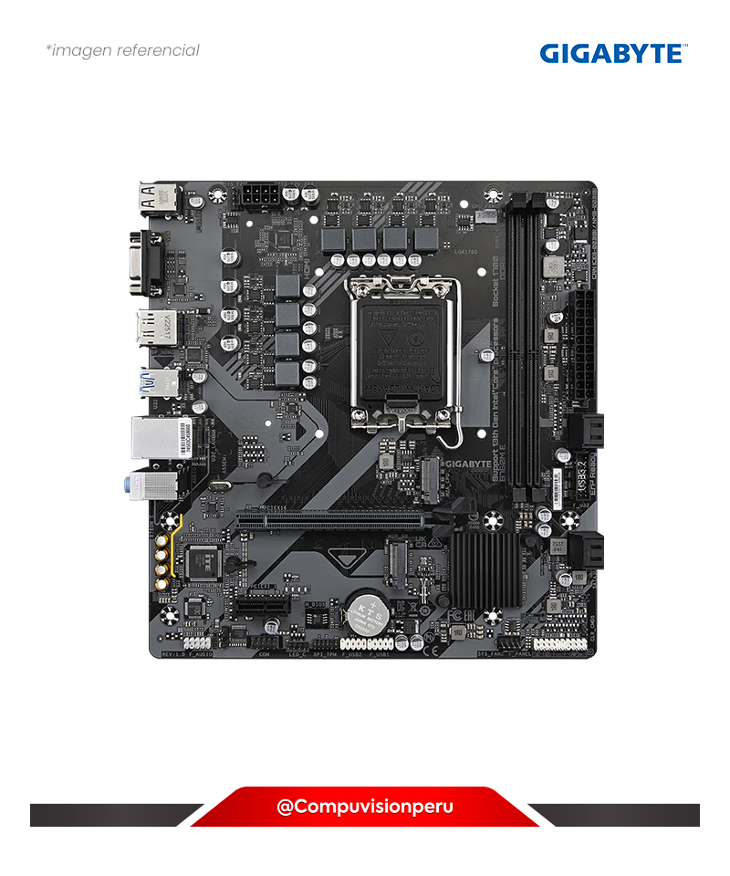 PLACA GIGABYTE B760M E LGA1700 INTEL B760 DDR5 HDMI DP M.2 USB 3.2 SATA 6GB M-ATX