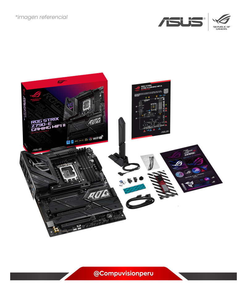 PLACA ASUS ROG STRIX Z790-E GAMING WIFI II 6E LGA 1700 INTEL Z790 DDR5 BLUETOOTH THUNDERBOLT 4 M.2 PCIE2.0 USB 3.2 ATX