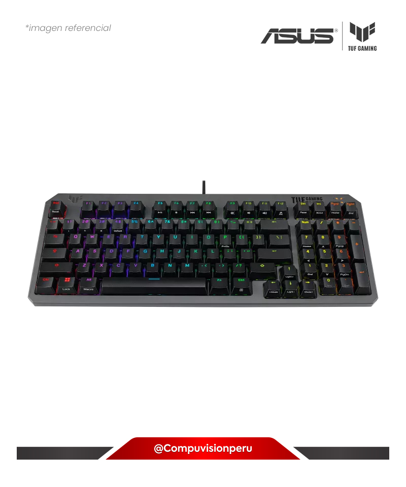 TECLADO ASUS TUF GAMING K3 GEN II BLACK OPTICAL MECHANICAL RGB SWITCH USB 2.0 TUF-GAMING-K3-GEN-II