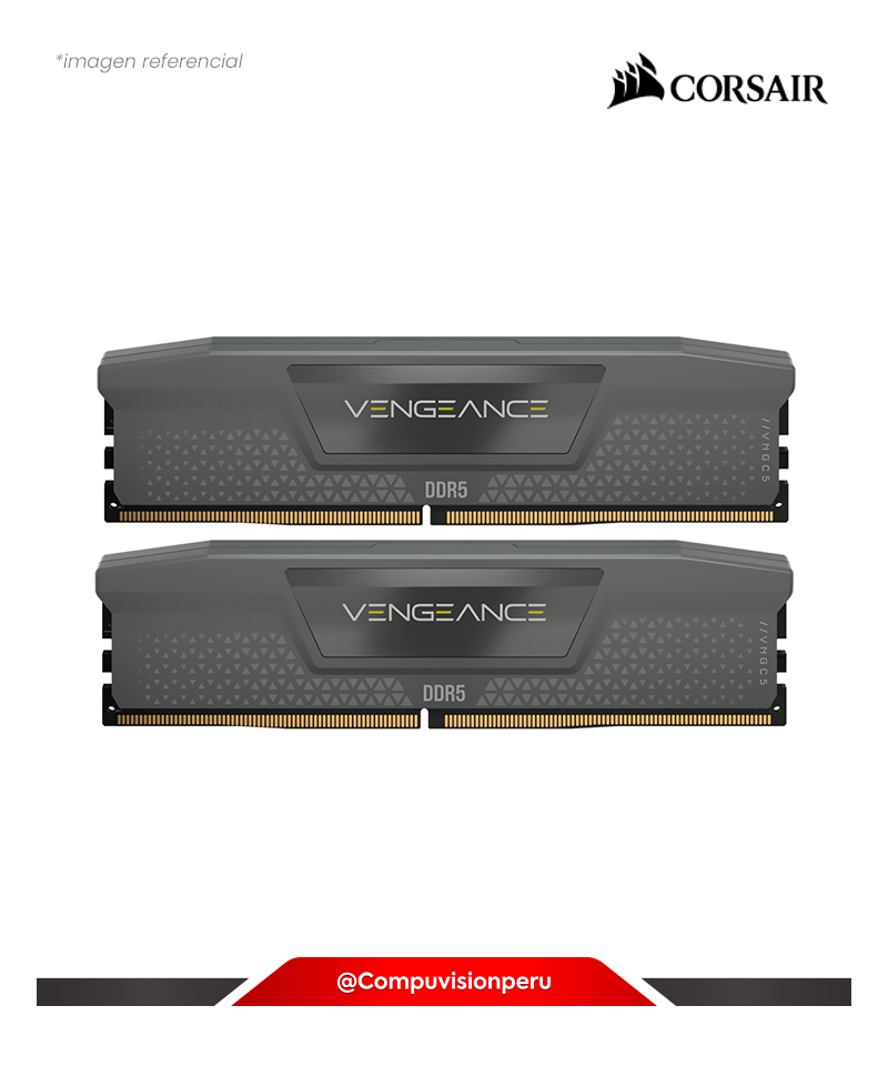 MEMORIA 32GB (16*2) DDR5 BUS 6000MHZ CORSAIR VENGEANCE BLACK CL36 1.30V CMK32GX5M2F6000Z36