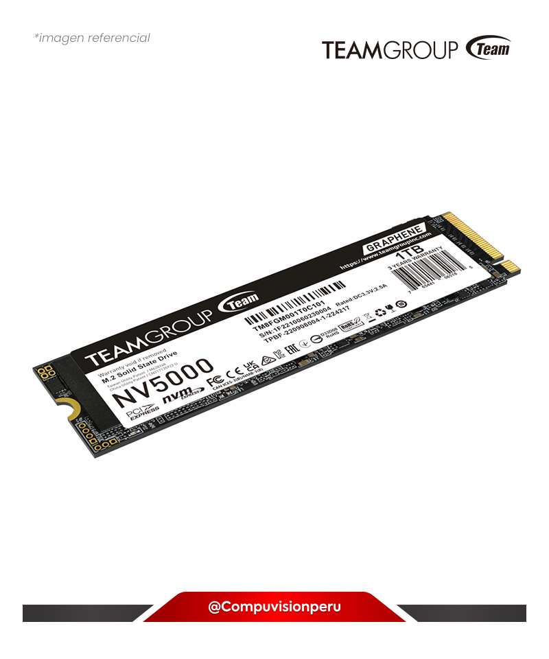 DISCO SOLIDO SSD 1TB TEAM GROUP NV5000 M.2 2280 PCIE 4.0 X4 WITH NVME TM8FGM001T0C101