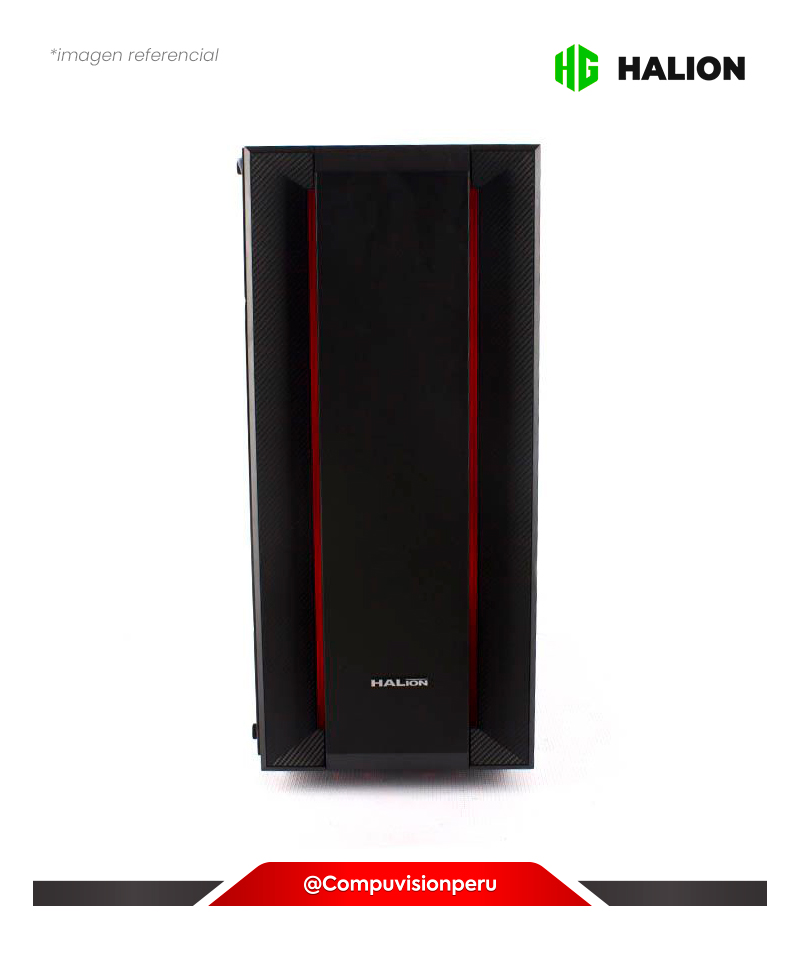 CASE HALION FLASH CH03BK BANDA RGB C/FUENTE 500W VIDRIO TEMPLADO SERIES GAMERS
