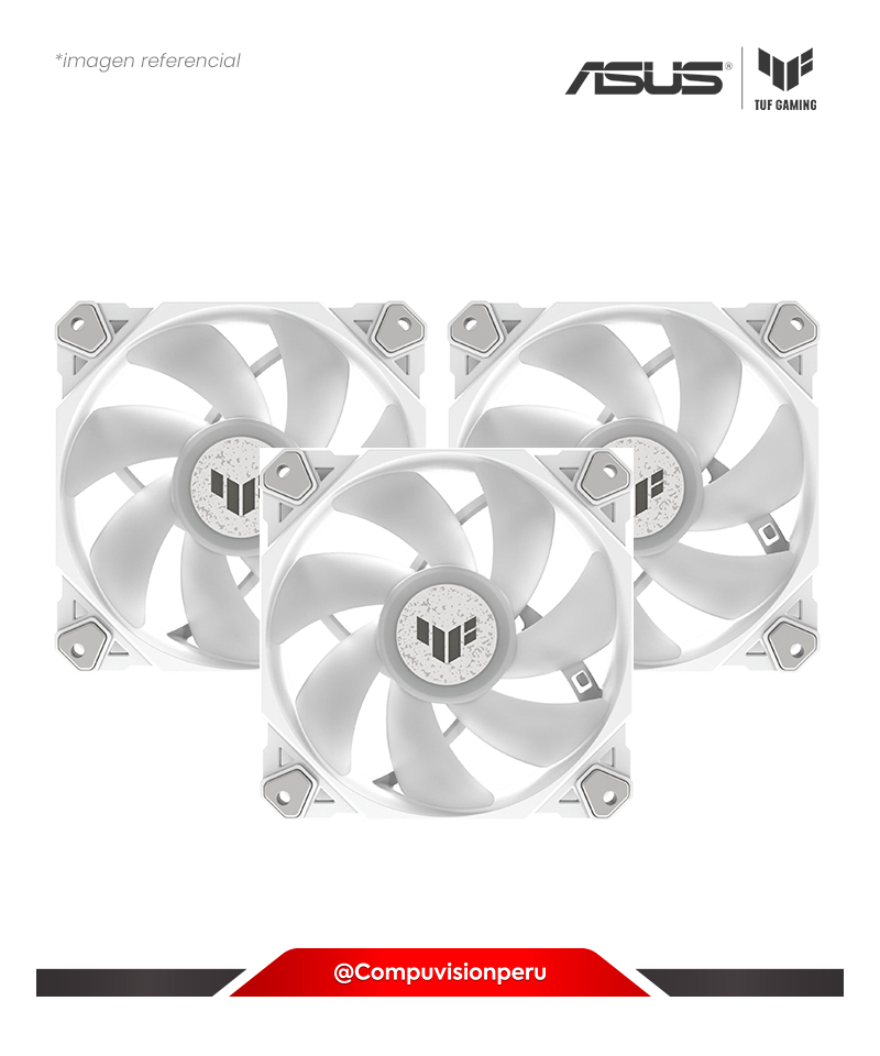 COOLER DE CASE ASUS TUF GAMING TF120 ARGB WHITE 120MM*3 TRIPLE FAN KIT WITH ARGB CONTROLLER AURA SYNC