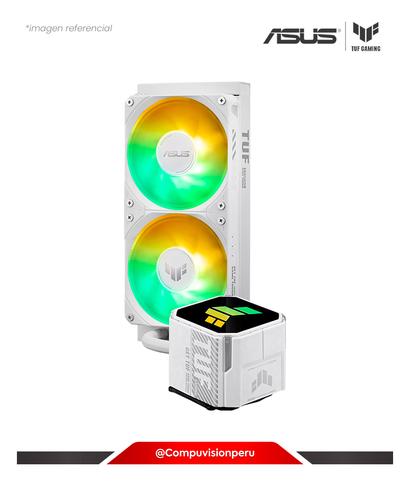 COOLER DE CPU ASUS TUF GAMING LC III 240 ARGB WHITE 2*120MM AURA SUNC INTEL AMD TUF-GAMING-LC-III-240-ARGB-WHT