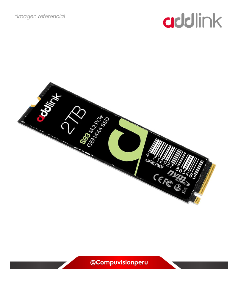 DISCO SOLIDO SSD 2TB ADDLINK S93 GEN 4 PCIE NVME M.2 2280 AD2TBS93M2P