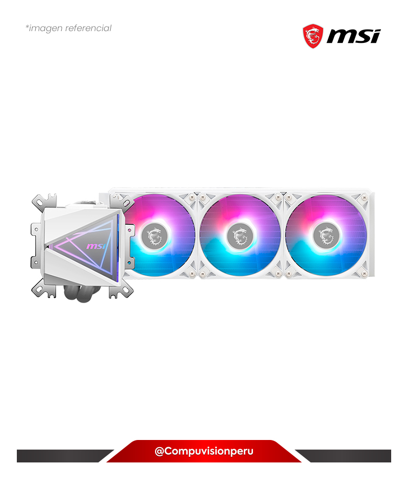 COOLER DE CPU MSI MAG CORELIQUID I360 WHITE INTEL AMD ALUMINIO 3*120MM ARGB