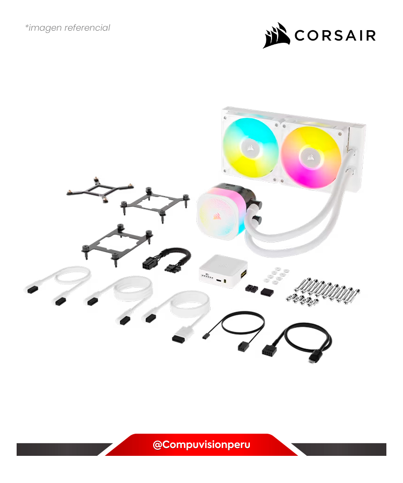 COOLER DE CPU CORSAIR ICUE LINK TITAN 240 RX RGB AIO WHITE INTEL AMD ALUMINUM CW-9061020-WW