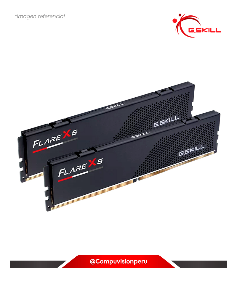 MEMORIA 32GB (16*2) DDR5 BUS 6000MHZ G.SKILL FLARE X5 BLACK AMD EXPO CL36 1.25V F5-6000J3648D16GX2-FX5