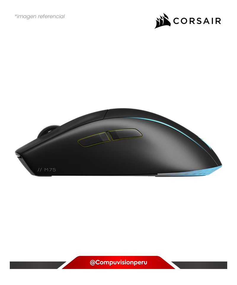 MOUSE CORSAIR M75 WIRELESS BLACK RGB LIGHTWEIGHT FPS 26000 DPI 2.4GHZ SLIPSTREAM CH-931D010-NA
