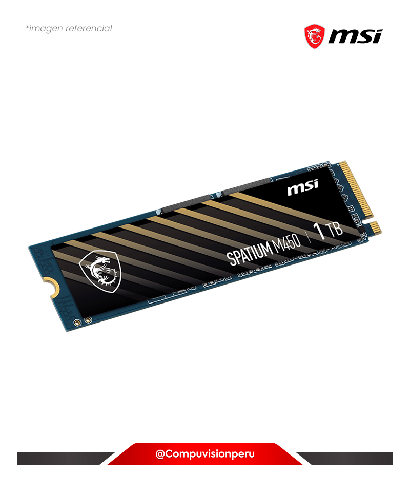 DISCO SOLIDO SSD 1TB MSI SPATIUM M450 M.2 2280 PCIEX 4.0 NVMW 3D NAND SM450N1TB 43201830