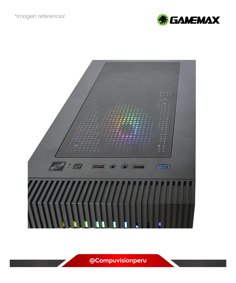 CASE GAMEMAX  EDGE BK 4FAN RAINBOW MALLA S/FUENTE VIDRIO TEMPLADO