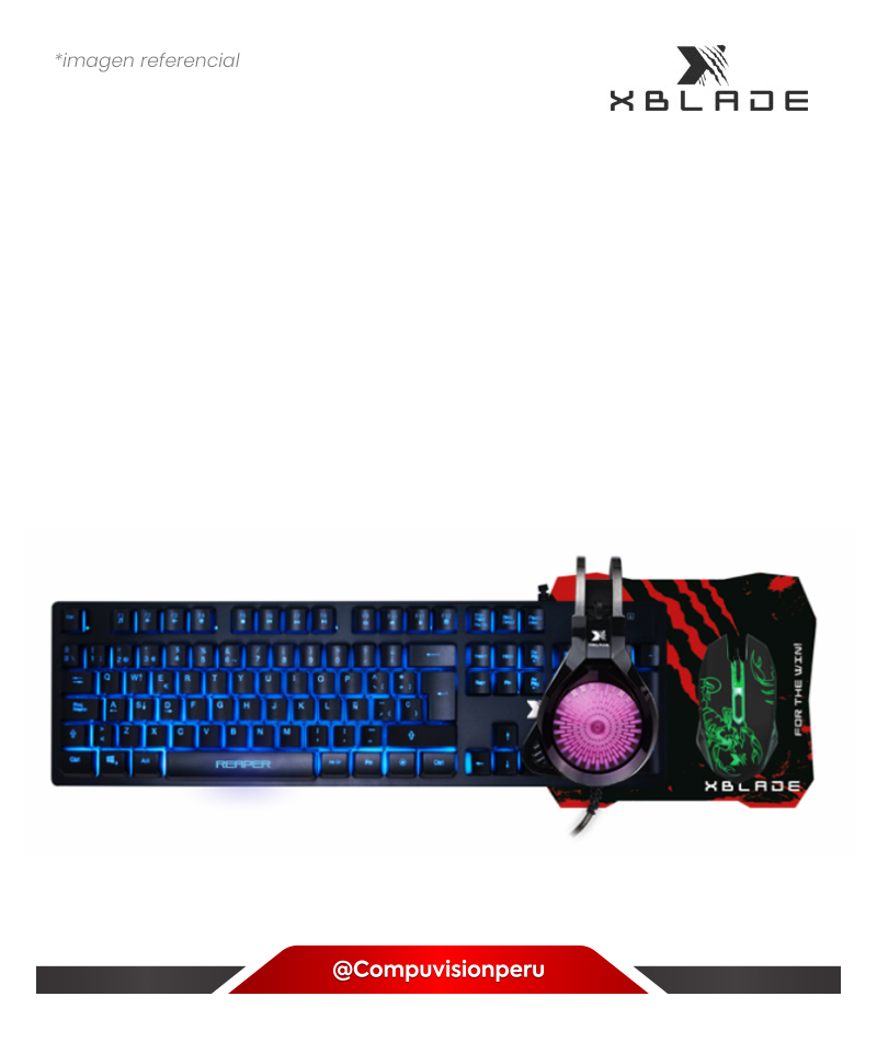 KIT XBLADE REAPER V2 GAMING COMBO 4 EN 1 GXB-KMHP509 TECLADO/MOUSE/HEADSET/PADMOUSE