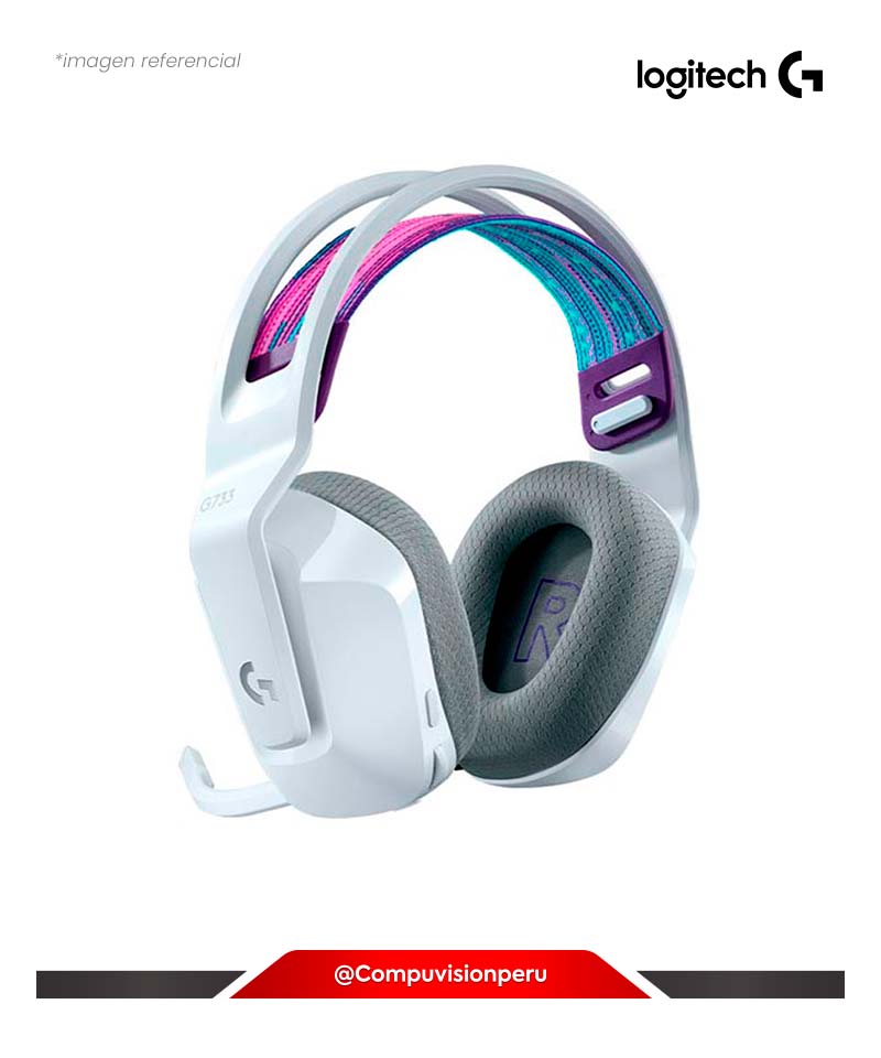HEADSET LOGITECH G733 WHITE WIRELESS LIGHTSPEED RGB USB 981-000882 097855157157