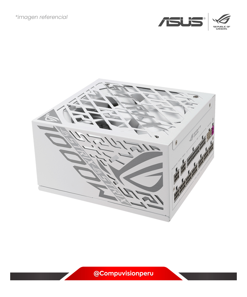 FUENTE 1000W ASUS ROG STRIX 1000W PLATINUM WHITE EDITION ACTIVE PFC ATX 3.1 80 PLUS PLATINUM ROHS FULL MODULAR ROG-STRIX-1000P-GAMING-WHITE