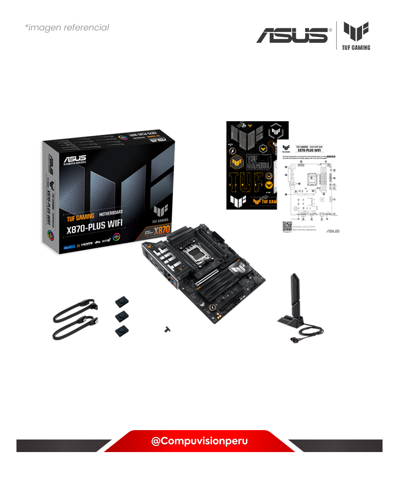 PLACA ASUS TUF GAMING X870-PLUS WIFI AMD X870  AM5 DDR5 HDMI DP M.2 SATA III BLUETOOTH V5.4 USB4 ATX