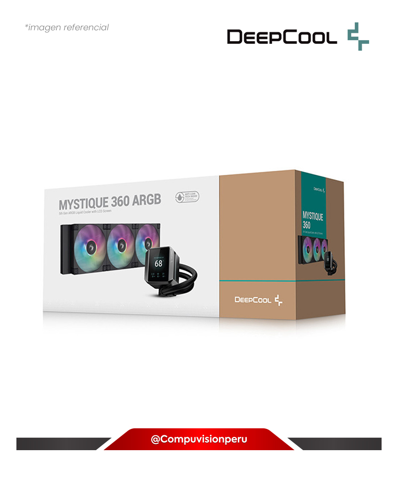 COOLER DE CPU DEEPCOOL MYSTIQUE 360 ARGB BLACK INTEL AMD 3*120MM  R-LX750-BKADSNC-G1