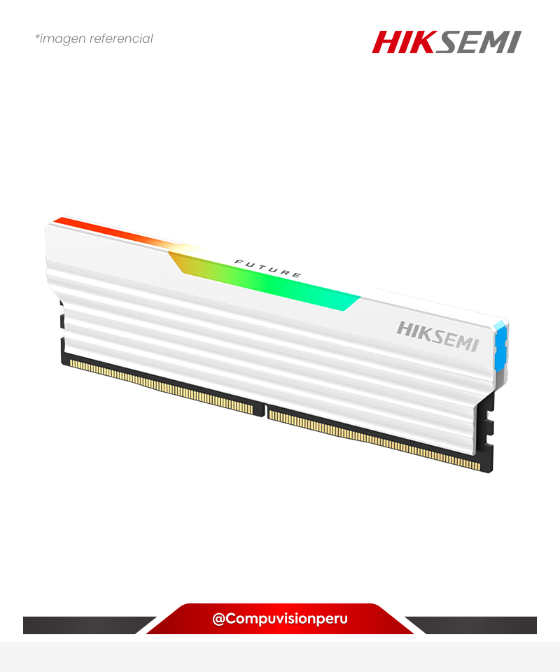 MEMORIA 16GB DDR5 BUS 6000MHZ HIKSEMI FUTURE RGB WHITE CL36 1.4V HSC532U60F5(1)