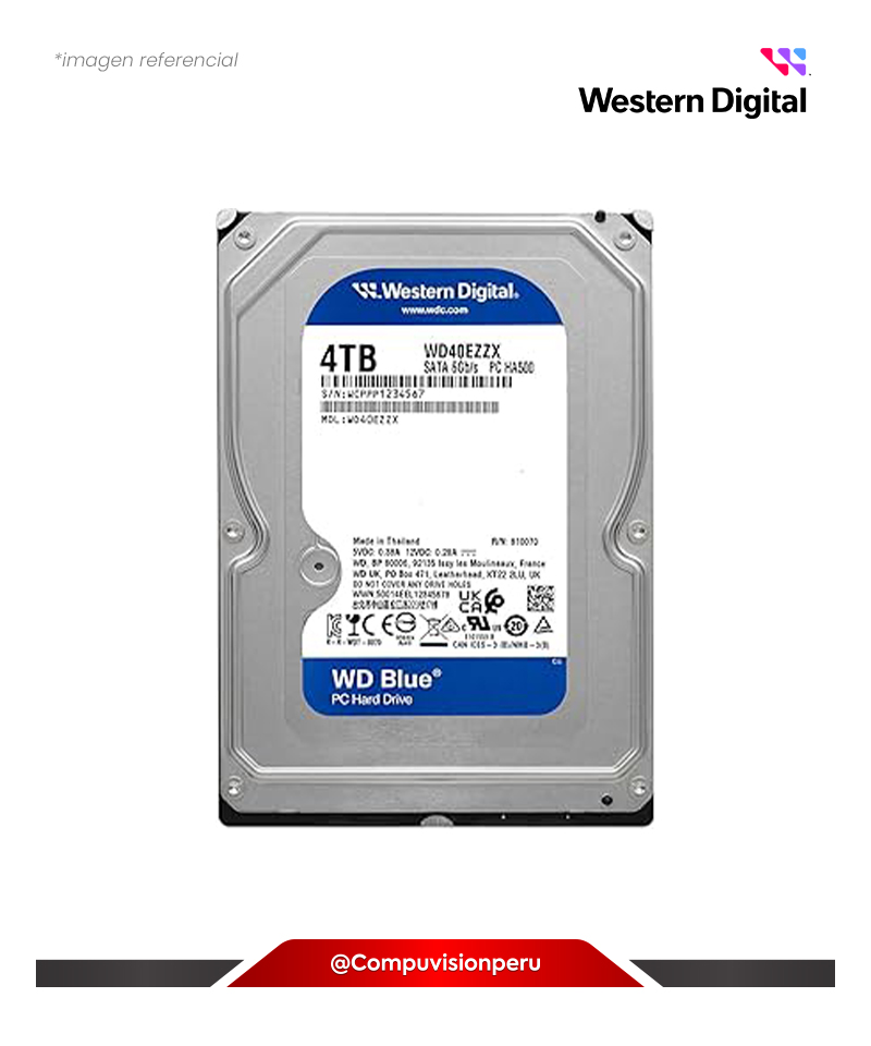 DISCO D 4TB WESTER DIGITAL BLUE SATA 6GB/S 3.5 128MB 5400RPM WD40EZZX