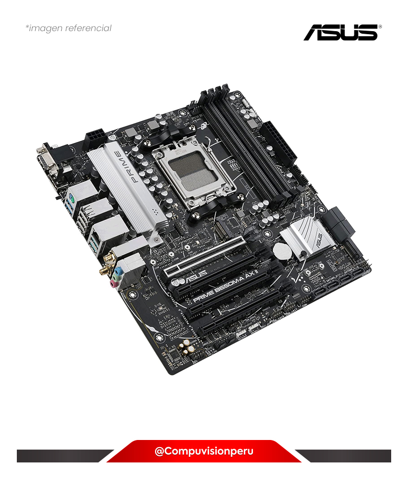 PLACA ASUS PRIME B650M-A AX II AMD B650 AM5 DDR5 WIFI BLUETOOTH 5.2 M.2 SATA 6GB M-ATX
